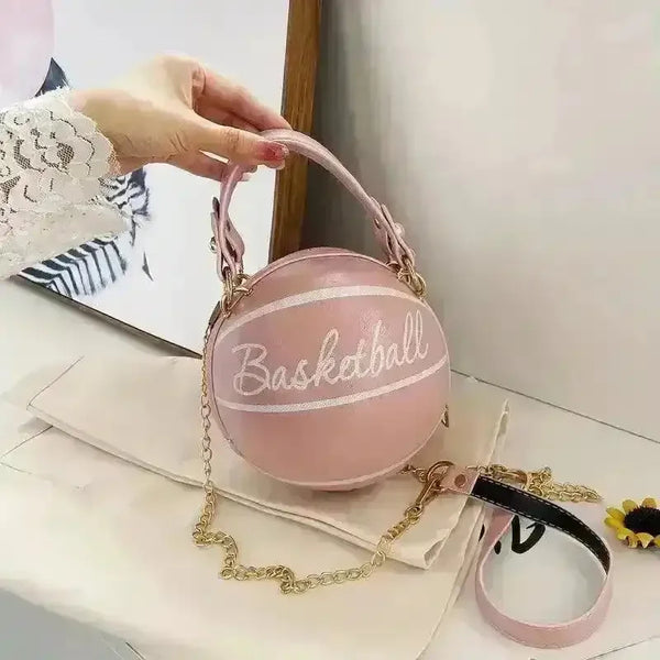 Trendy Basketball Shaped Crossbody Bag - Bear Hugs