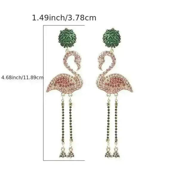 Tropical Flamingo Shaped Statement Earrings - Bear Hugs