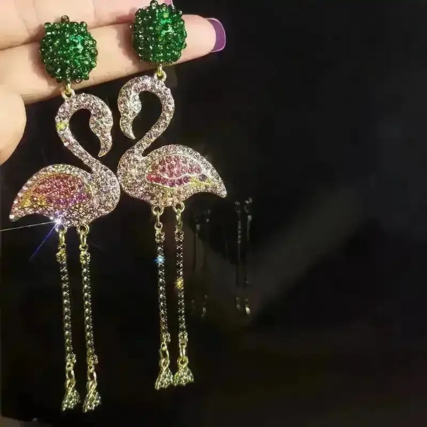 Tropical Flamingo Shaped Statement Earrings - Bear Hugs