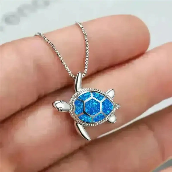 Turtle-Shaped Alloy Pendant Necklace - Bear Hugs