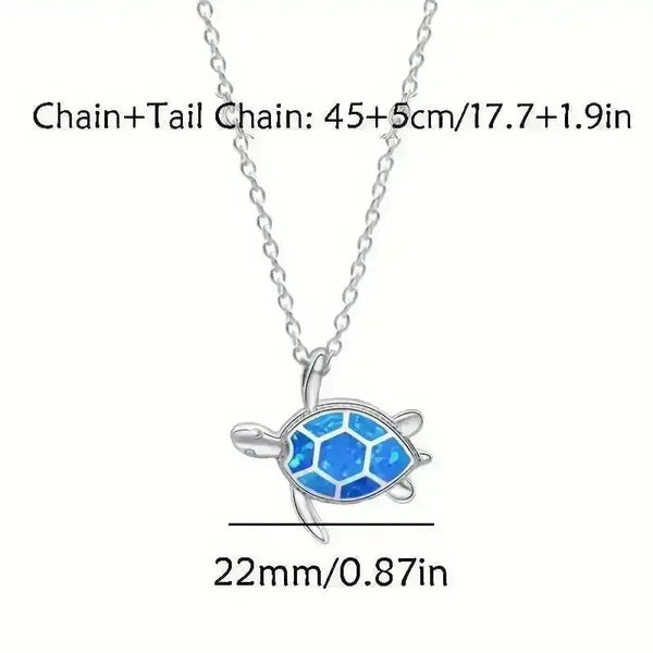 Turtle-Shaped Alloy Pendant Necklace - Bear Hugs