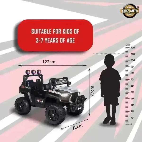 Two Seater Double Battery Big Size 4x4 Kids SUV - Bear Hugs
