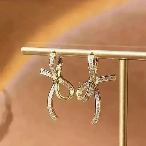 Unique Hollow Bow Stud Earrings - Bear Hugs