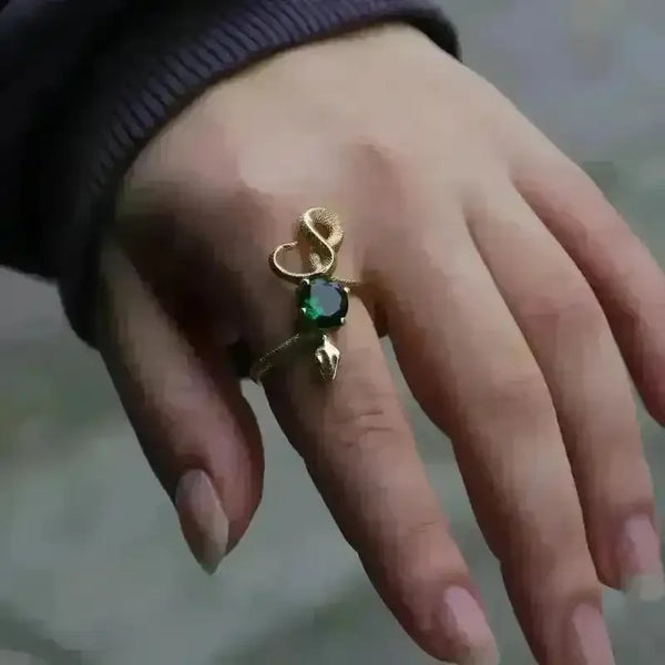 Unique Snake Emerald Ring - Bear Hugs
