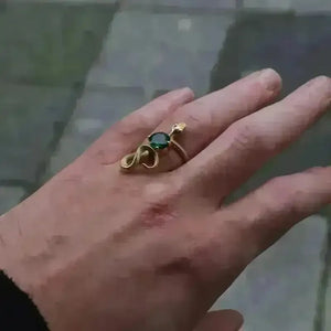 Unique Snake Emerald Ring - Bear Hugs