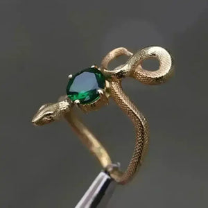 Unique Snake Emerald Ring - Bear Hugs