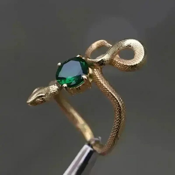 Unique Snake Emerald Ring - Bear Hugs
