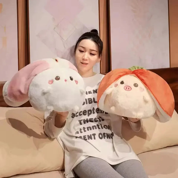 Veggie Transforming Rabbit and Pig Plush Toy - Bear Hugs