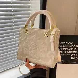 Vintage Embossed Floral Handbag - Bear Hugs