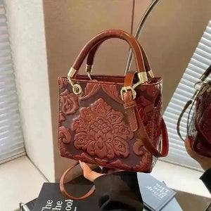 Vintage Embossed Floral Handbag - Bear Hugs