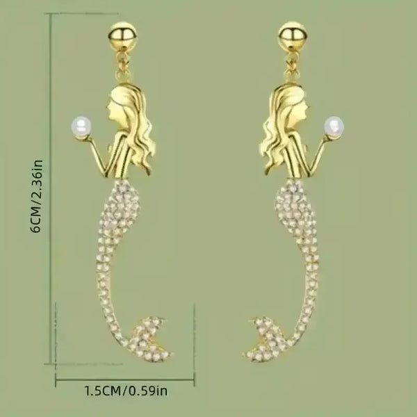 Vintage Mermaid Dangle Earrings - Bear Hugs