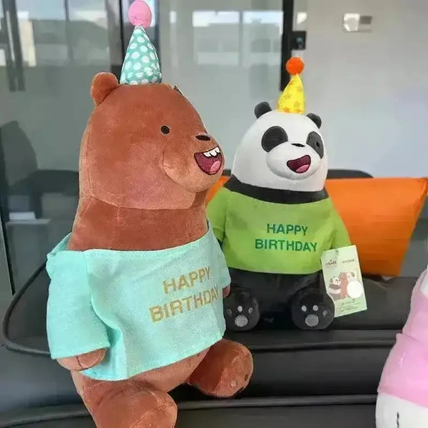 We Bare Bears Happy Birthday Edition Plushies - Bear Hugs