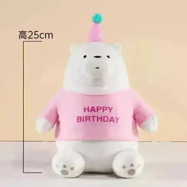 We Bare Bears Happy Birthday Edition Plushies - Bear Hugs