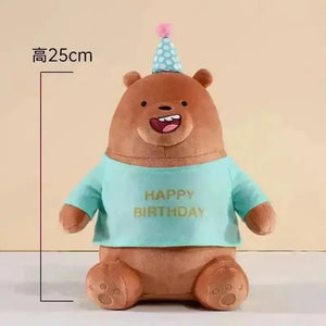 We Bare Bears Happy Birthday Edition Plushies - Bear Hugs