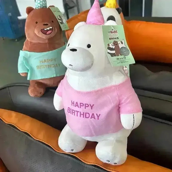 We Bare Bears Happy Birthday Edition Plushies - Bear Hugs