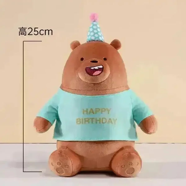 We Bare Bears Happy Birthday Edition Plushies - Bear Hugs