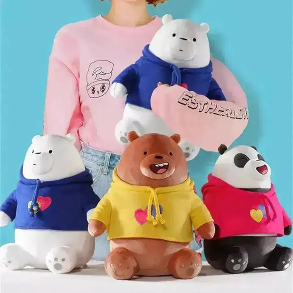 We Bare Bears Hoodie Plushies (25 cm) - Bear Hugs