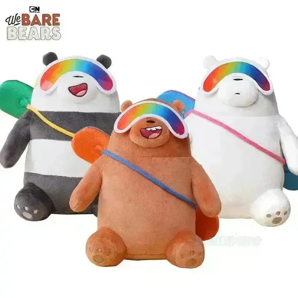 We Bare Bears Winter Ski Plushies (25 cm) - Bear Hugs
