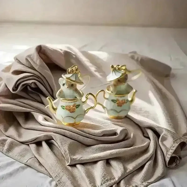 Whimsical Teapot Mouse Dangle Earrings - Bear Hugs