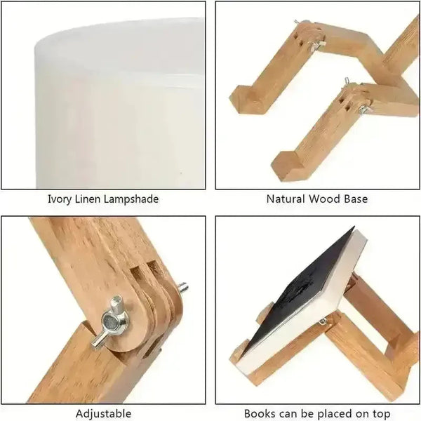 Wooden Pondering Novelty Table Lamp - Bear Hugs