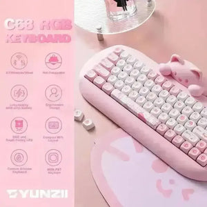 YUNZII C68 Wireless Mechanical Keyboard - Bear Hugs
