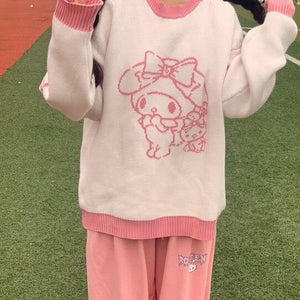 Cozy Kawaii Pastel Knit Pullovers - Bear Hugs