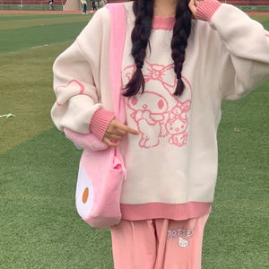 Cozy Kawaii Pastel Knit Pullovers - Bear Hugs