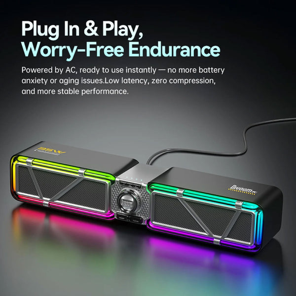 Divoom D-base Gaming Desktop 35W Speaker With Customizable RGB Lighting Effects - Bear Hugs