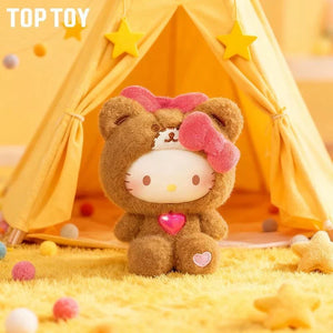 Hello Kitty Teddy Pajamas Plush Keychain - Bear Hugs