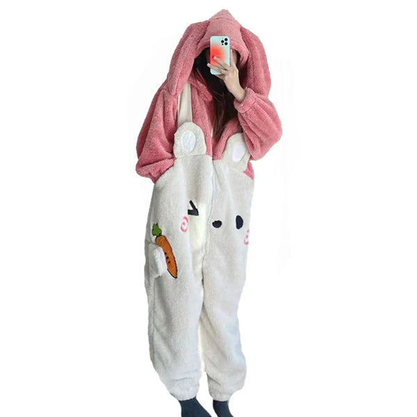 Fluffy Bunny Cozy Winter Onesie - Bear Hugs
