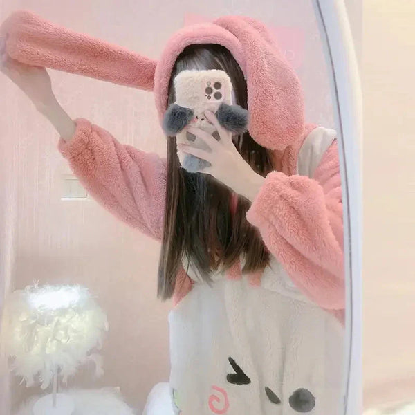 Fluffy Bunny Cozy Winter Onesie - Bear Hugs