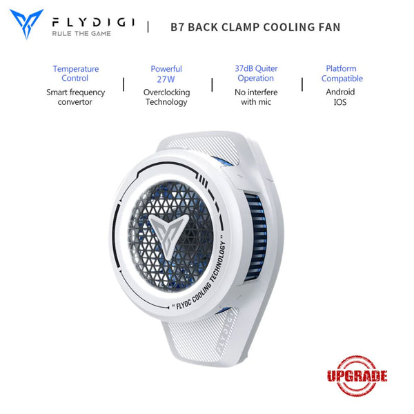 Flydigi B7 Back Clamp Cooler - Intelligent Temperature Control 2.0 Universal Cellphone Silent Cooler Fan - Bear Hugs