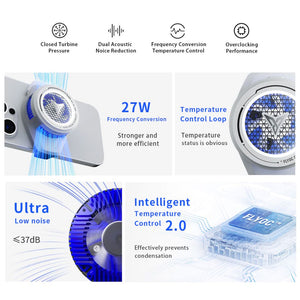Flydigi B7 Back Clamp Cooler - Intelligent Temperature Control 2.0 Universal Cellphone Silent Cooler Fan - Bear Hugs