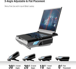 Flydigi BS1 Laptop Cooling Pad Wind-Pressure Closed-Loop Turbo-Fan (MAX 3000RPM) Dual Noise Reduction Intelligent Temperature Control 3-Angle Adjustable RGB Laptop Cooling Stand Wide Compatibility - Bear Hugs