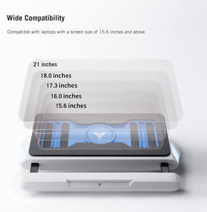 Flydigi BS1 Laptop Cooling Pad Wind-Pressure Closed-Loop Turbo-Fan (MAX 3000RPM) Dual Noise Reduction Intelligent Temperature Control 3-Angle Adjustable RGB Laptop Cooling Stand Wide Compatibility - Bear Hugs
