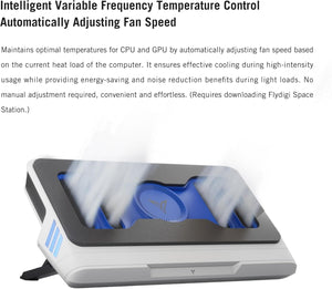 Flydigi BS1 Laptop Cooling Pad Wind-Pressure Closed-Loop Turbo-Fan (MAX 3000RPM) Dual Noise Reduction Intelligent Temperature Control 3-Angle Adjustable RGB Laptop Cooling Stand Wide Compatibility - Bear Hugs