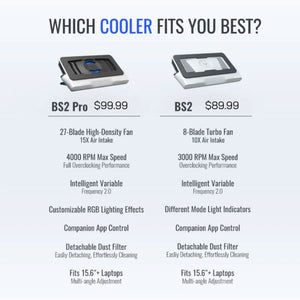 Flydigi BS2 / BS2 Pro | For high-end laptop cooler cooling without noise, integrated 4 cooling modes - Bear Hugs
