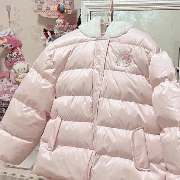 Fuzzy Kitty Bomber Puffer Jacket - Bear Hugs