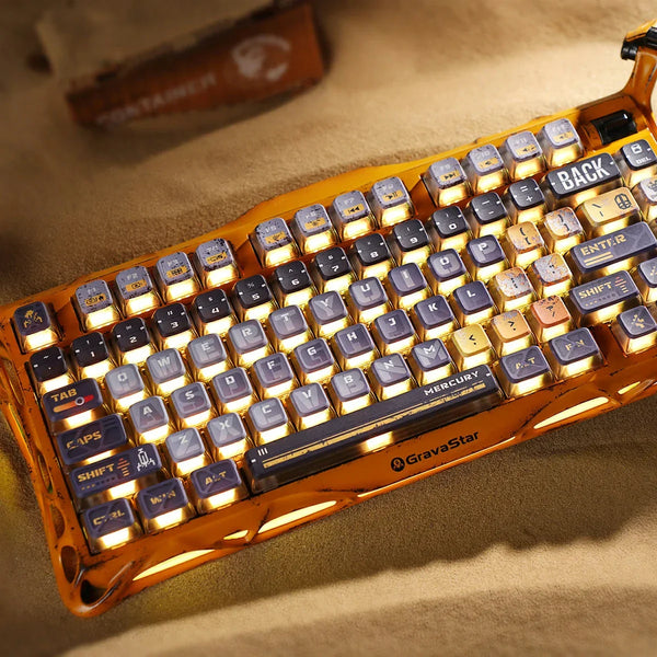Gravastar Mercury K1 Pro Battle-Worn Yellow Keyboard