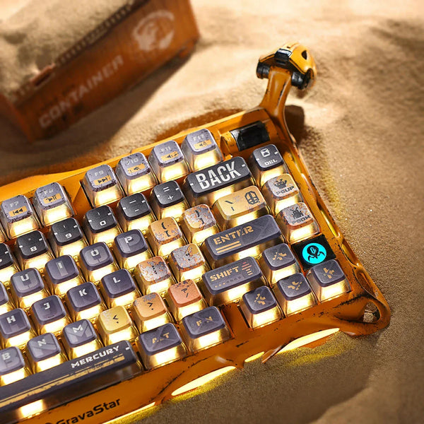 Gravastar Mercury K1 Pro Battle-Worn Yellow Keyboard
