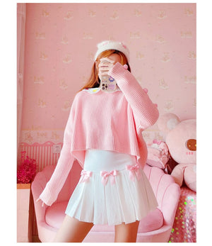 High Waist Mini Pleated Bow Skirt - Bear Hugs