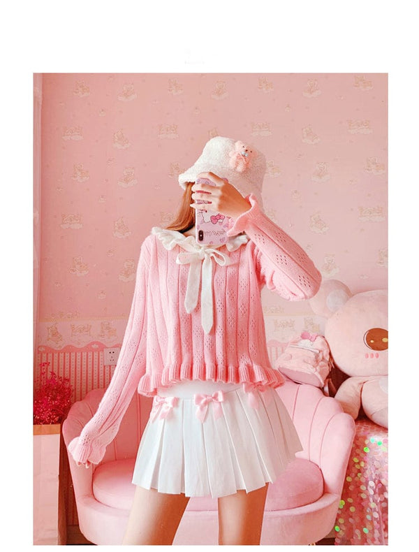High Waist Mini Pleated Bow Skirt - Bear Hugs