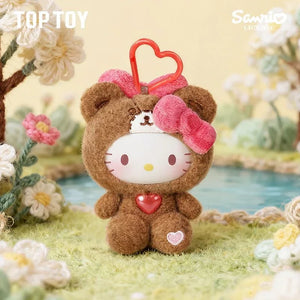 Hello Kitty Teddy Pajamas Plush Keychain - Bear Hugs