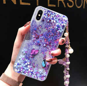 Pretty Sakura Liquid Phone Case for iphone 6/6s/6plus/6splus/7/7plus/8/8plus/X/XS/XR/XS Max/11/11pro/11pro Max PN3721 - Bear Hugs