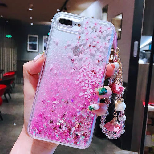 Pretty Sakura Liquid Phone Case for iphone 6/6s/6plus/6splus/7/7plus/8/8plus/X/XS/XR/XS Max/11/11pro/11pro Max PN3721 - Bear Hugs