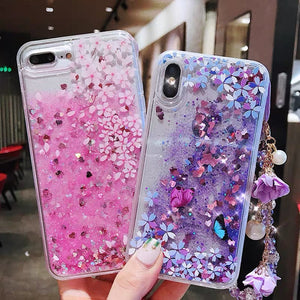 Pretty Sakura Liquid Phone Case for iphone 6/6s/6plus/6splus/7/7plus/8/8plus/X/XS/XR/XS Max/11/11pro/11pro Max PN3721 - Bear Hugs