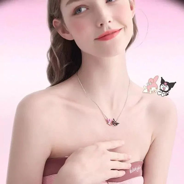 My Melody and Kuromi Hook Together Necklace - Bear Hugs