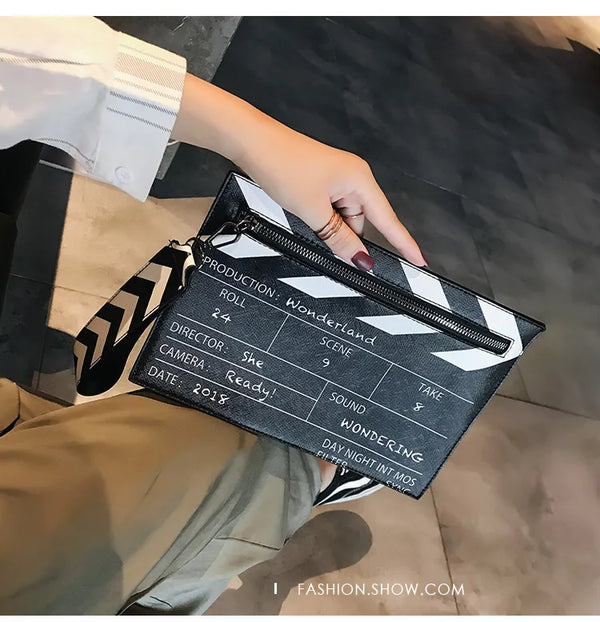 Wonderland Clapperboard Wristlet Clutch