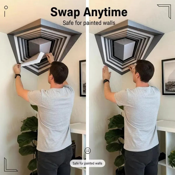 3D Reality Warp Wall Illusion Stickers