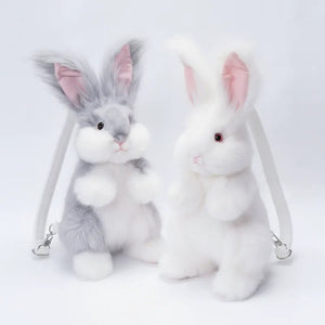 Bear Hugs Realistic Angora Rabbit Plush Backpack